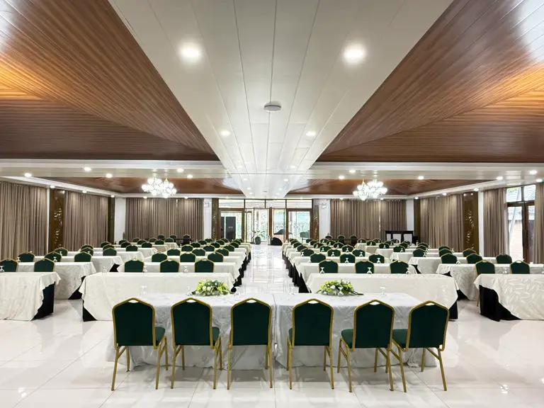 Rizal Ballroom prepared for a formal event.