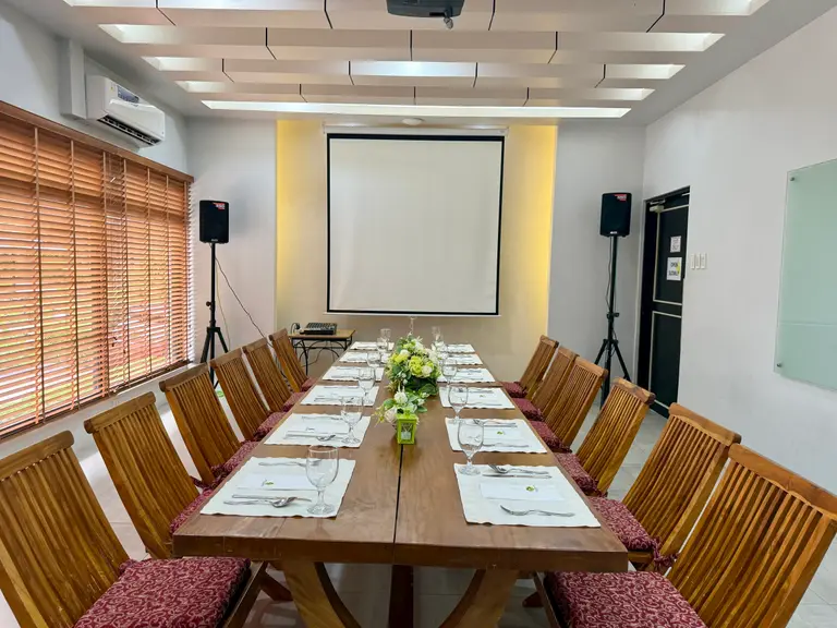 Laurel Hall arranged for a boardroom-style meeting.