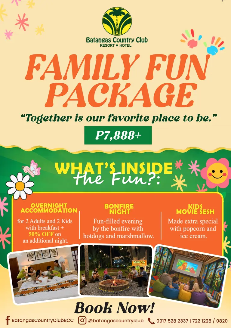Family Fun Package promotional artwork for Batangas Country Club.