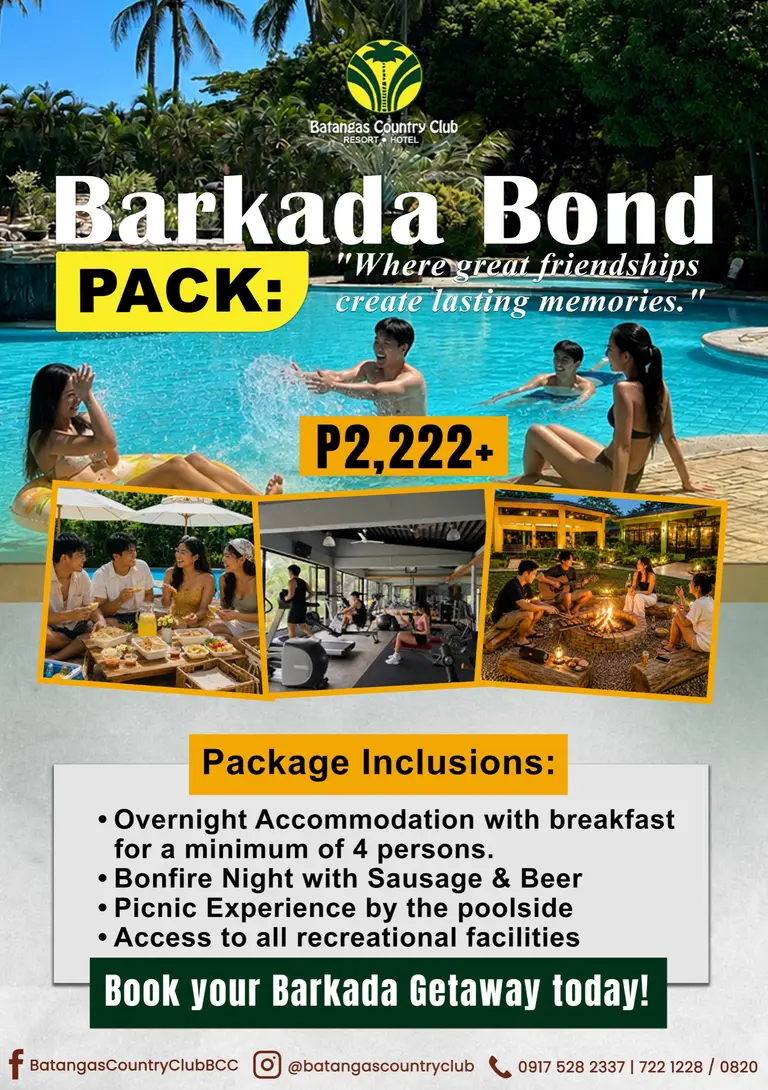 Barkada Bond Package promotional artwork for Batangas Country Club.