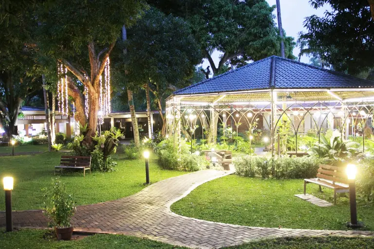 The white and gold Garden Gazebo at Batangas Country Club.